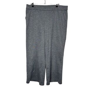 Hugo Boss Sweatpants Women 14 Wide Leg High Rise Gray Pull On Pocket Travel Cozy